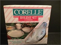 IN BOX CORELLE HOLIDAY SET SERVICE FOR 4