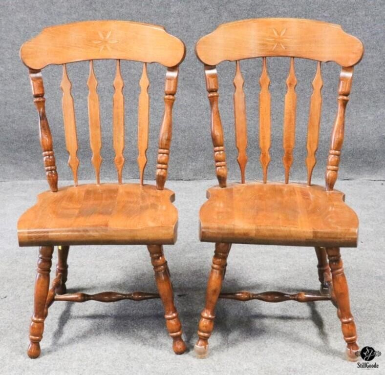 Pair Of Spindle Back Dining Chairs