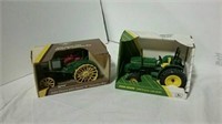 2 Ertl toy John Deere tractors