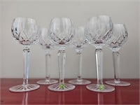 6 Waterford Lismore Hock Wine Glasses 7.5"