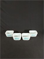 4 Vtg Turquoise Amish Butterprint Frigde/Freezer