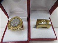 2 LADIES FASHION RINGS (SIZE 7.5 & 8)