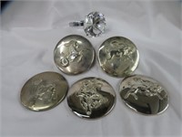 5 COMPACT MIRRORS & RING DISPLAY ORNAMENT