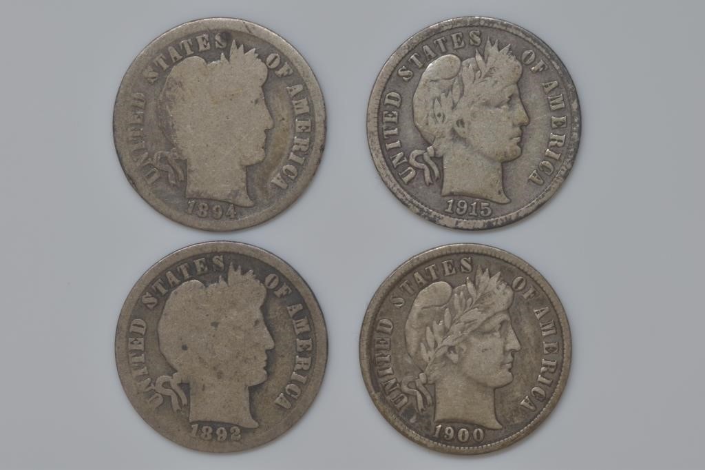 4 - Liberty Head Barber Dimes