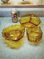 Lot of Amber Glass ware