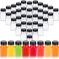 46 piece Juice Bottles Bulk with Caps, Small Reus