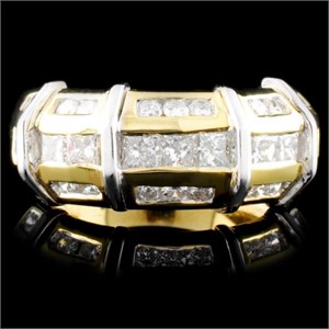 18K TT Gold 1.13ctw Diamond Ring