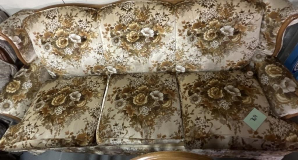 Vintage floral printed couch