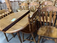 Wooden table with (6) chairs