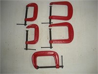 (5) JET C-Clamps 3 & 4 inch