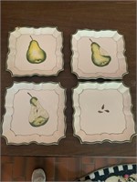 Disappearing green pear plates (one with chip):