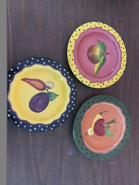 3 Laurie Gates plates - made in USA