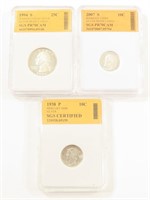 SGS GRADED SILVER COIN LOT WITH PROOF COINS