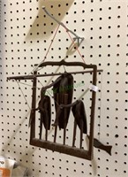 Unique wooden hanging bird marionette piece