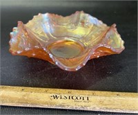 CARNIVAL GLASS-FLUTED EDGE DISH
