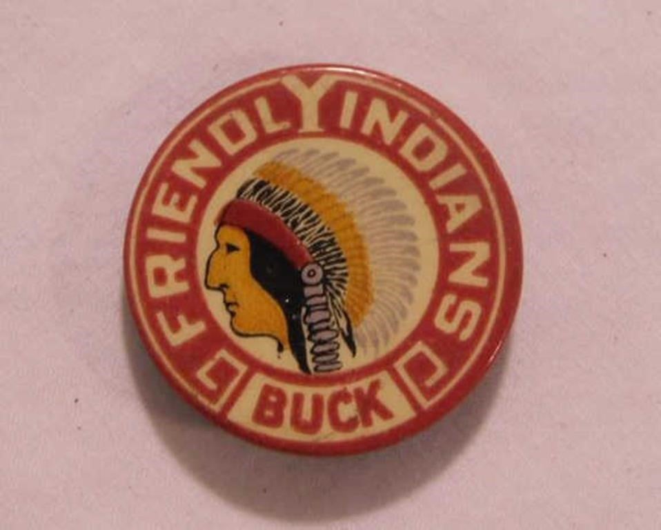 Rare 1920's YMCA Friendly Indians Buck pinback
