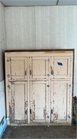 Vintage wood cupboard 
55.5” L x 14” D x 63” H