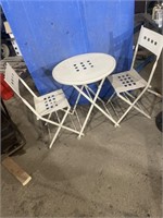 24" round folding metal table comes with two