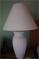 Cream Color Textured Lamp with Shade