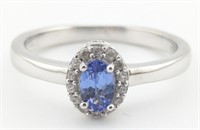 Sterling D'Joy Designer Tanzanite Halo