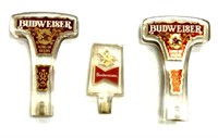 Three Vintage Lucite Budweiser Beer Taps