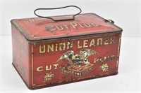 Vintage Union Leader Cut Plug Metal Tin / Box