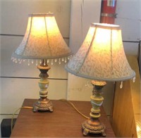 Pair of Lamps, 18”H, Shade 10.5” R