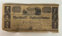 1840 $1,000 BANKNOTE