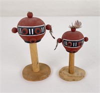 Hopi Indian Kachina Doll Mudhead Rattles