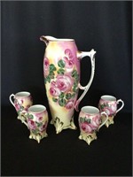 Limoges Pitcher with 4 Cups