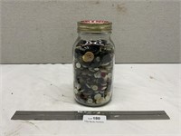Kerr Canning Jar Full of Old Buttons