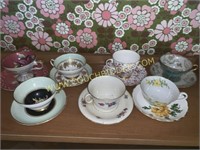 7 tea cup & saucer sets