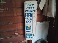 Vintage metal Ken-L Biskit dog food thermometer