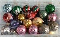 Vtg. Christmas tree ornaments - mostly glass