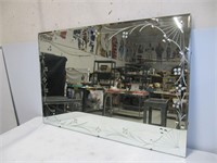 MID-CENTURY ETCHED GLASS MIRROR
