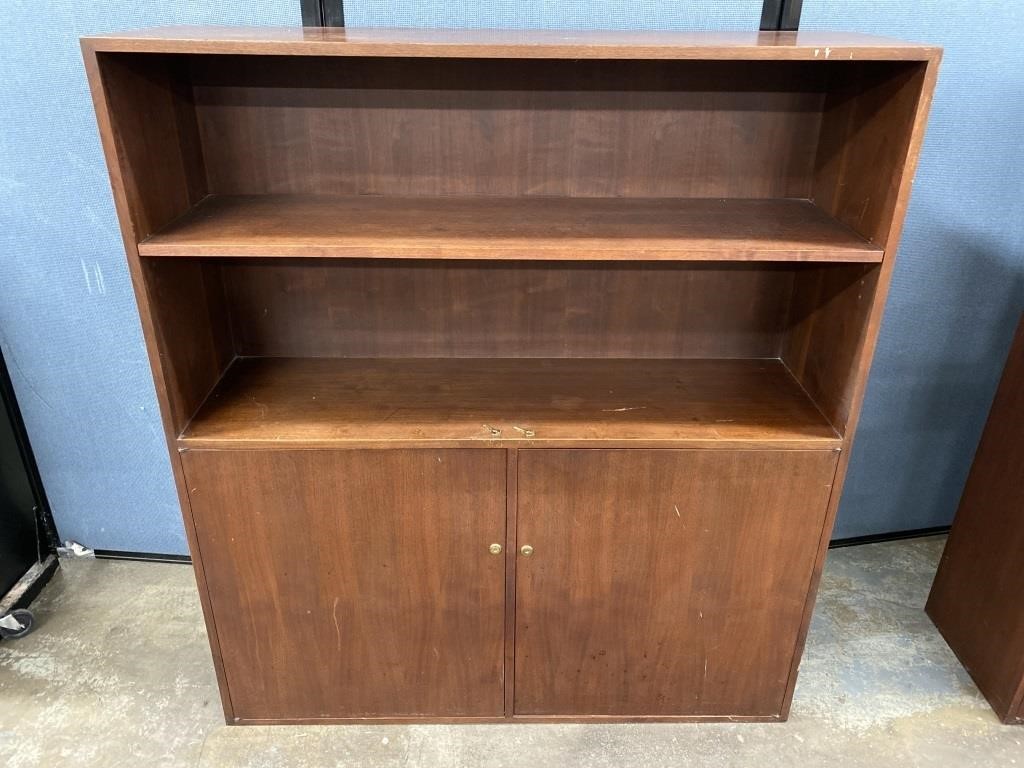 Wood Shelf Unit W/ Cabinets 48"x14”x54”