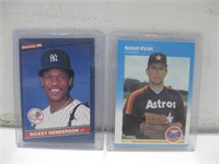 Rickey Henderson & Nolan Ryan Baseball Cards