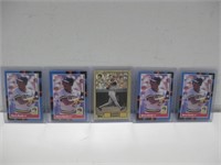 Five Barry Bonds Baseball Cards