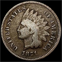 1871 Indian Head Cent NICELY CIRCULATED