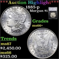 *Highlight* 1885-p Morgan $1 Graded ms66+