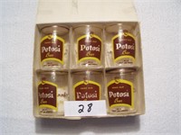 6 Good Old Potosi Barrel Glasses in Box