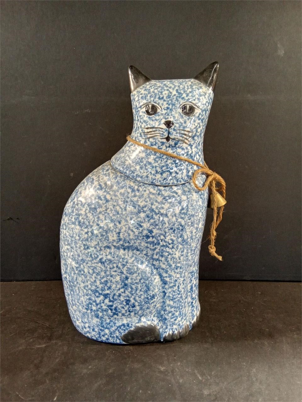 Vintage N.S. Gustin Pottery Ceramic Cat Cookie Jar