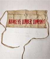 VINTAGE TOOL BELT / NAIL APRON- HAWKEYE LUMBER