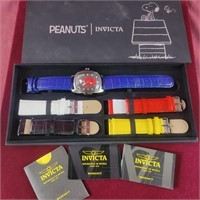 Peanuts by Invicta Watch Set with genuine leather