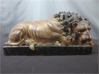 Plastic Sleeping Lion on Base Figurine - Well