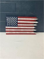 Wooden 30”x 17” American flag sign