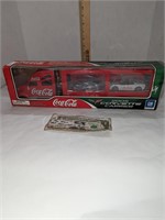 Vtg coca cola semi with cars