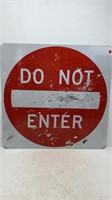 30X30 DO NOT ENTER SIGN RIDDLED WITH BULLET HOLES