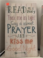 Wooden Good Night Sign & Framed Inspirational