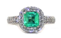 2.42 Ct Diamond & Emerald 5 gram 14K Ring